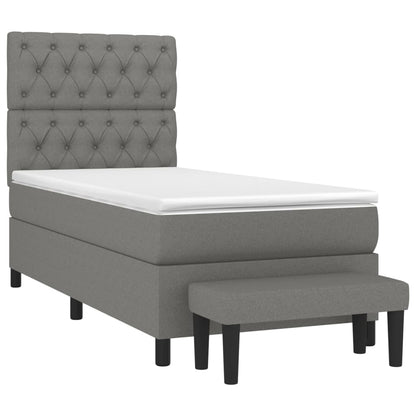 Boxspring Met Matras Stof Donkergrijs 80 x 200 cm Getuft ontwerp
