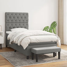 Boxspring Met Matras Stof Donkergrijs 80 x 200 cm Getuft ontwerp