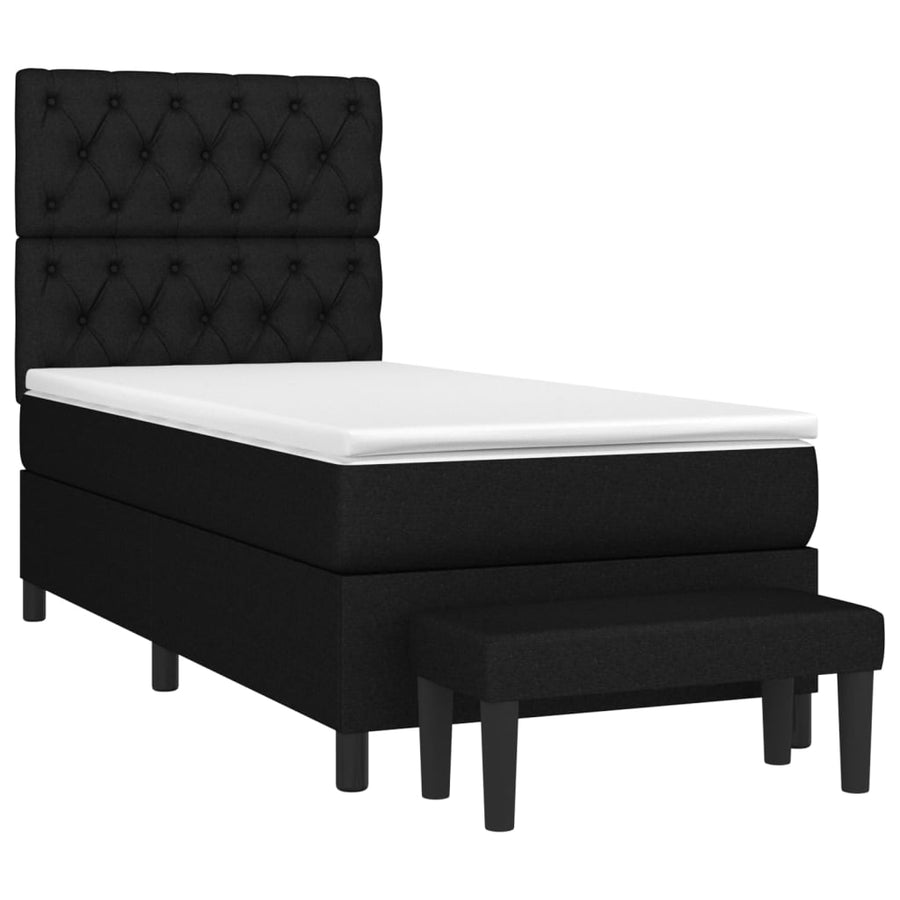 Boxspring Met Matras Stof Zwart 80 x 200 cm Getuft ontwerp