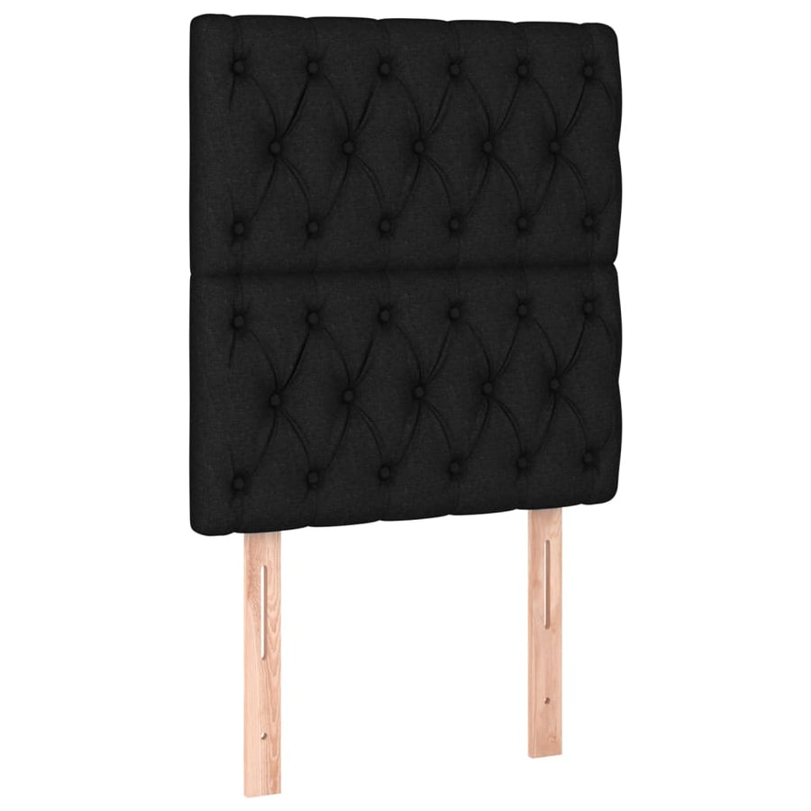 Boxspring Met Matras Stof Zwart 80 x 200 cm Getuft ontwerp