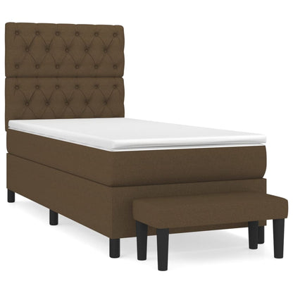 Boxspring Met Matras Stof Donkerbruin 80 x 200 cm Getuft ontwerp
