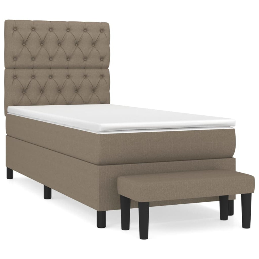 Boxspring Met Matras Stof Taupe 80 x 200 cm Getuft ontwerp
