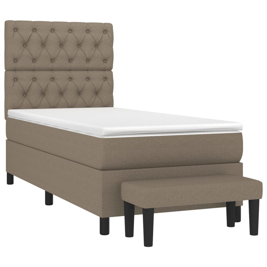 Boxspring Met Matras Stof Taupe 80 x 200 cm Getuft ontwerp