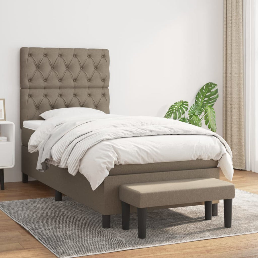 Boxspring Met Matras Stof Taupe 80 x 200 cm Getuft ontwerp