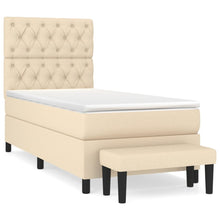 Boxspring Met Matras Stof Kleurig Crème 80 x 200 cm Getuft ontwerp