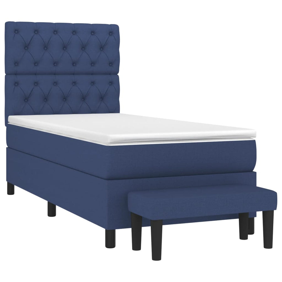 Boxspring Met Matras Stof Blauw 80 x 200 cm Getuft ontwerp