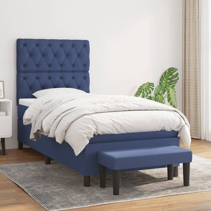 Boxspring Met Matras Stof Blauw 80 x 200 cm Getuft ontwerp