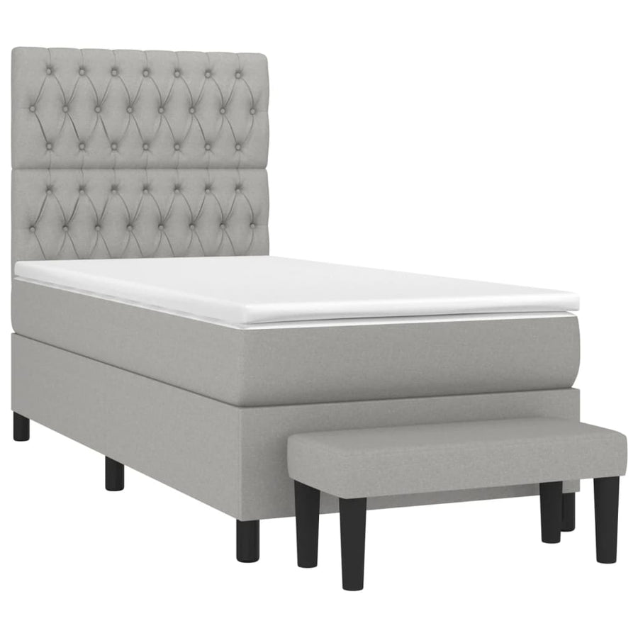 Boxspring Met Matras Stof Lichtgrijs 90 x 190 cm Getuft ontwerp