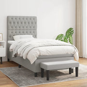 Boxspring 90x190 cm lichtgrijs met matras