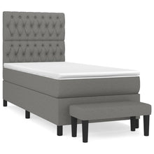 Boxspring Met Matras Stof Donkergrijs 90 x 190 cm Getuft ontwerp