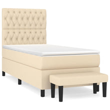 Boxspring Met Matras Stof Kleurig Crème 90 x 190 cm Getuft ontwerp