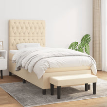 Boxspring Met Matras Stof Kleurig Crème 90 x 190 cm Getuft ontwerp