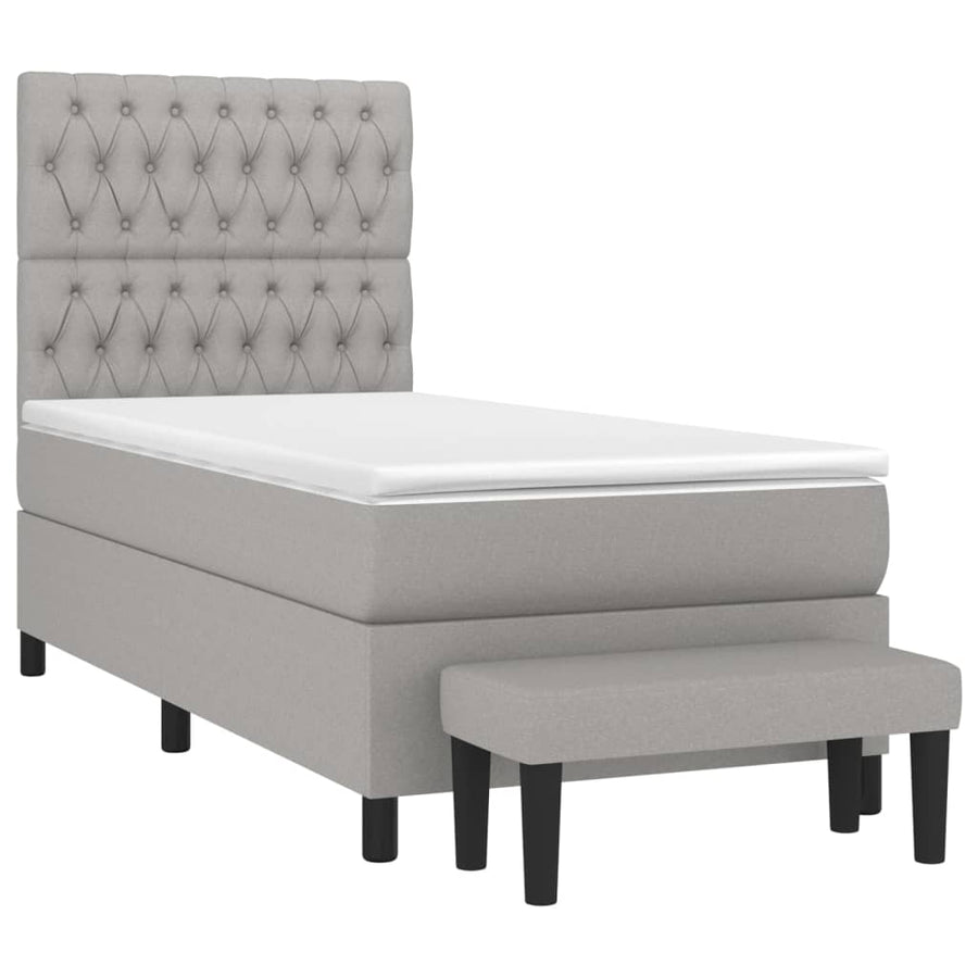 Boxspring Met Matras Stof Lichtgrijs 90 x 200 cm Getuft ontwerp