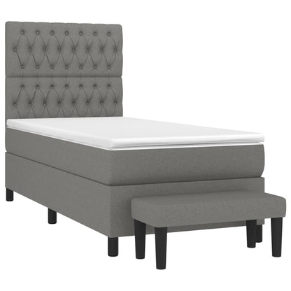 Boxspring Met Matras Stof Donkergrijs 90 x 200 cm Getuft ontwerp
