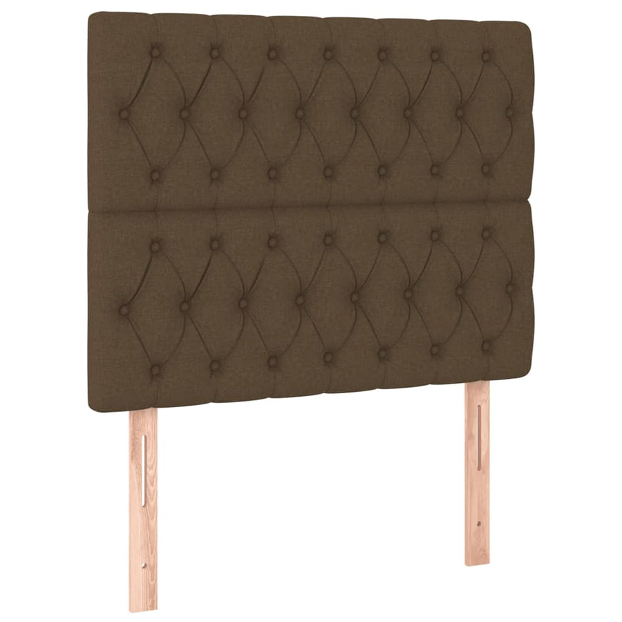 Boxspring Met Matras Stof Donkerbruin 90 x 200 cm Getuft ontwerp