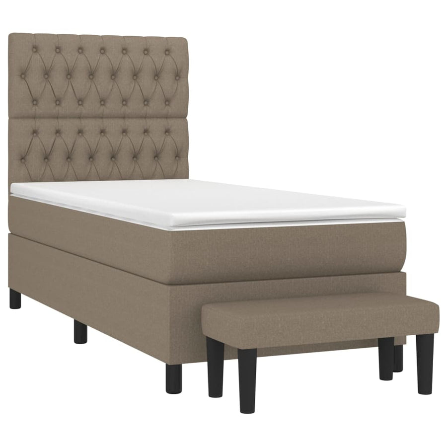 Boxspring Met Matras Stof Taupe 90 x 200 cm Getuft ontwerp