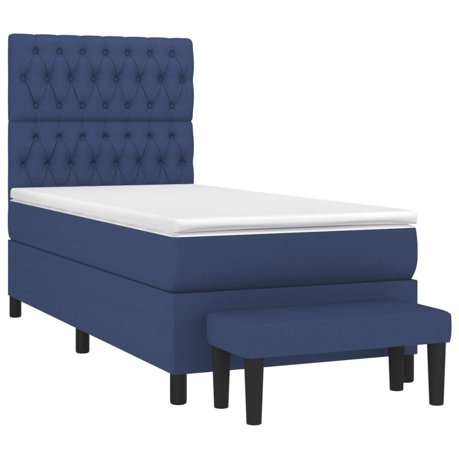 Boxspring Met Matras Stof Blauw 90 x 200 cm Getuft ontwerp