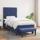 Boxspring Met Matras Stof Blauw 100 x 200 cm Getuft ontwerp