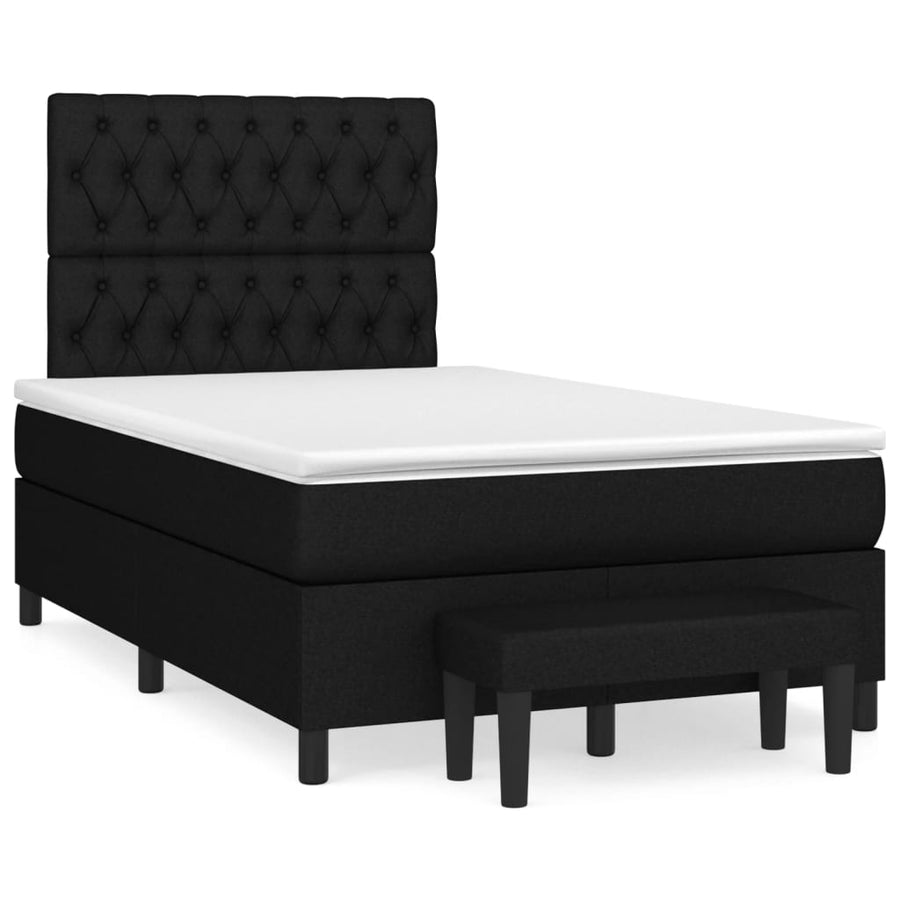 Boxspring Met Matras Stof Zwart 120 x 200 cm Getuft ontwerp