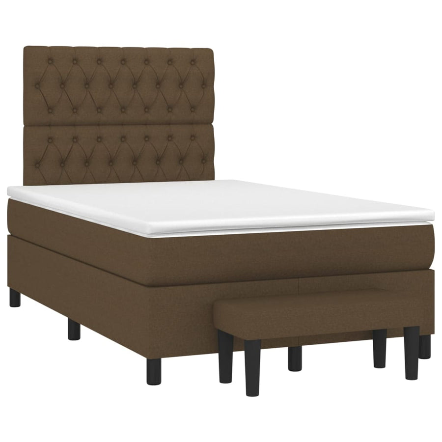 Boxspring Met Matras Stof Donkerbruin 120 x 200 cm Getuft ontwerp