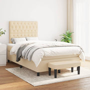 Boxspring met matras 120x200 cm crème stof