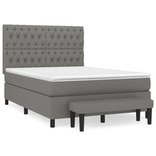 Boxspring Met Matras Stof Donkergrijs 140 x 190 cm Getuft ontwerp