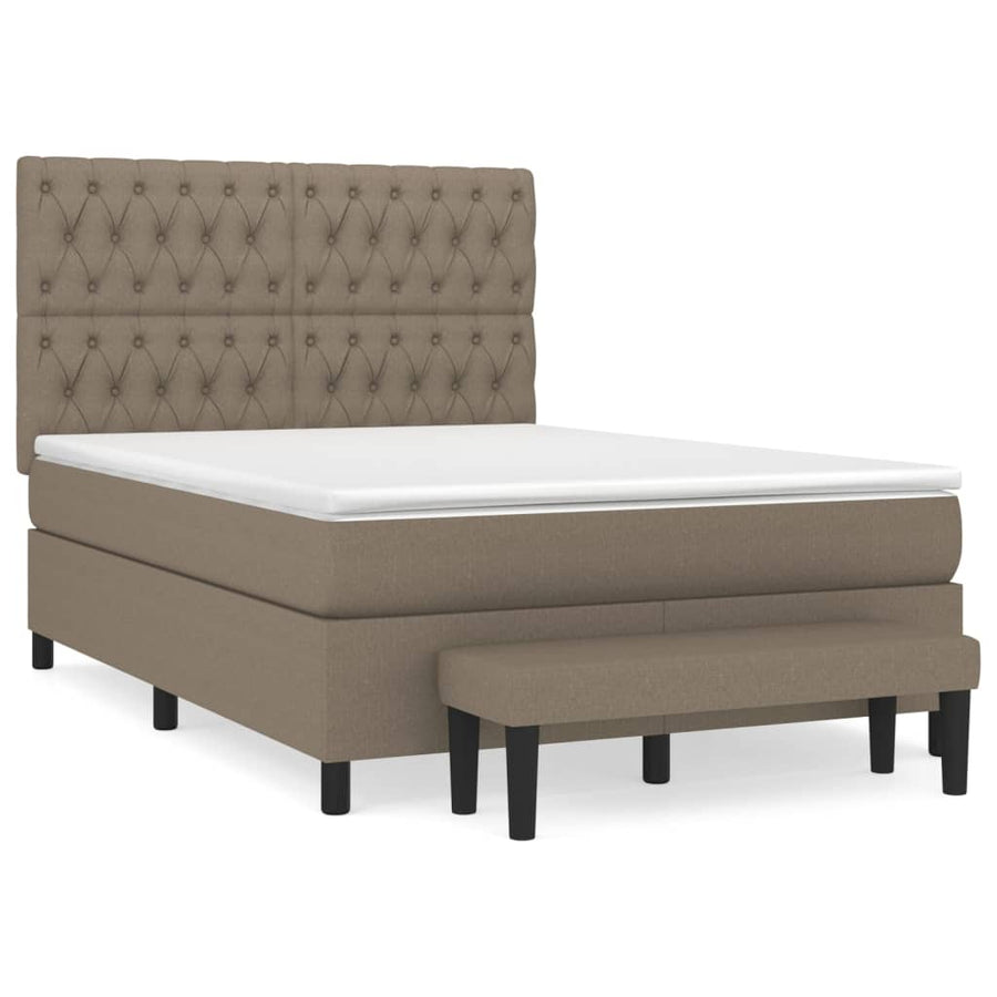 Boxspring Met Matras Stof Taupe 140 x 190 cm Getuft ontwerp