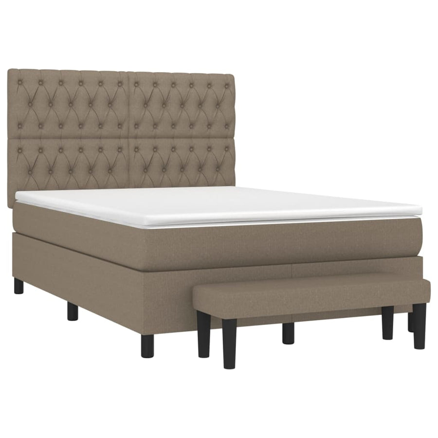 Boxspring Met Matras Stof Taupe 140 x 190 cm Getuft ontwerp