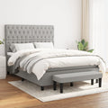 Boxspring met matras stof lichtgrijs 140x200 cm