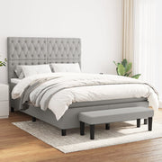 Boxspring met matras 140x200 cm lichtgrijs