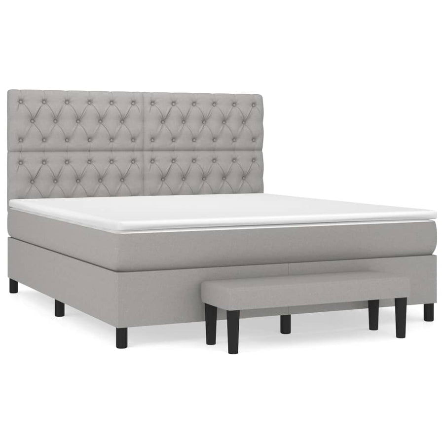 Boxspring Met Matras Stof Lichtgrijs 160 x 200 cm Getuft ontwerp