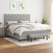 Boxspring 160x200 cm lichtgrijs met matras