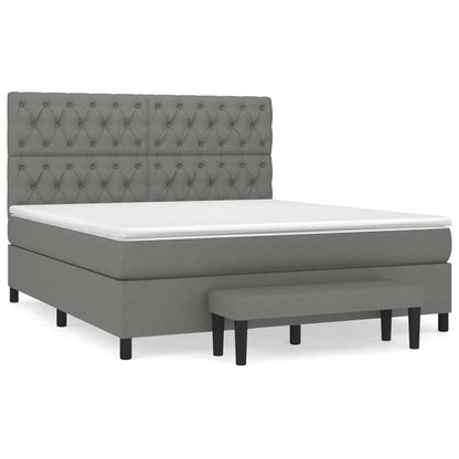 Boxspring Met Matras Stof Donkergrijs 160 x 200 cm Getuft ontwerp