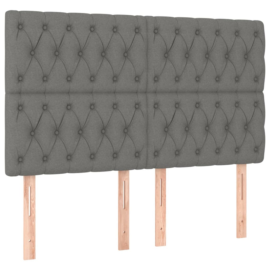 Boxspring Met Matras Stof Donkergrijs 160 x 200 cm Getuft ontwerp