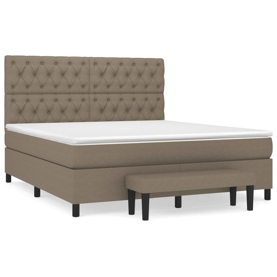 Boxspring Met Matras Stof Taupe 160 x 200 cm Getuft ontwerp