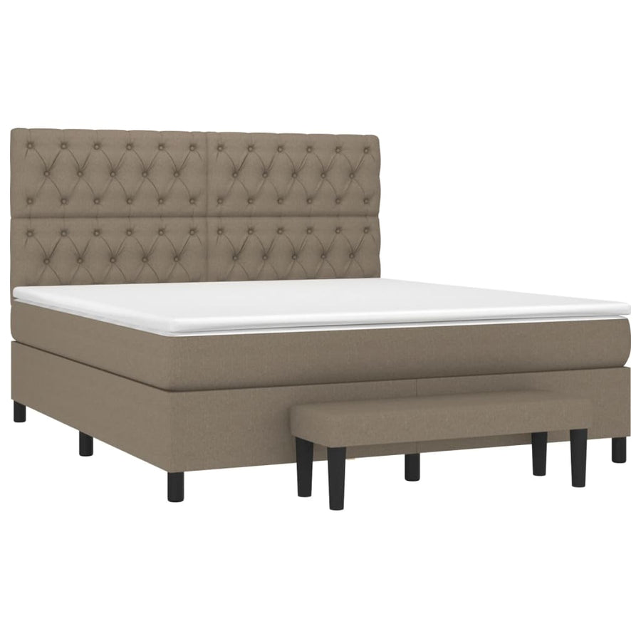 Boxspring Met Matras Stof Taupe 160 x 200 cm Getuft ontwerp