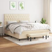 Boxspring met matras 160x200 cm crèmekleurig