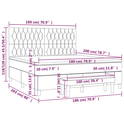 Boxspring Met Matras Stof Lichtgrijs 180 x 200 cm Getuft ontwerp