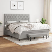 Boxspring met matras 180x200 cm lichtgrijs