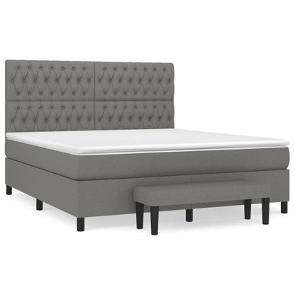 Boxspring Met Matras Stof Donkergrijs 180 x 200 cm Getuft ontwerp