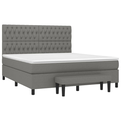 Boxspring Met Matras Stof Donkergrijs 180 x 200 cm Getuft ontwerp