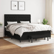 Boxspring met matras 180x200 cm zwart stof