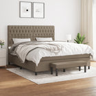 Boxspring Met Matras Stof Taupe 180 x 200 cm Getuft ontwerp