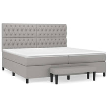 Boxspring Met Matras Stof Lichtgrijs 200 x 200 cm Getuft ontwerp