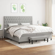 Boxspring met matras lichtgrijs 200x200 cm