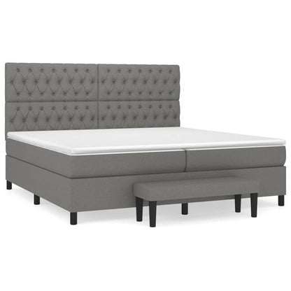Boxspring Met Matras Stof Donkergrijs 200 x 200 cm Getuft ontwerp
