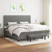 Boxspring 200x200 cm donkergrijs stof