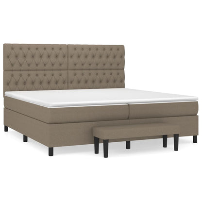 Boxspring Met Matras Stof Taupe 200 x 200 cm Getuft ontwerp