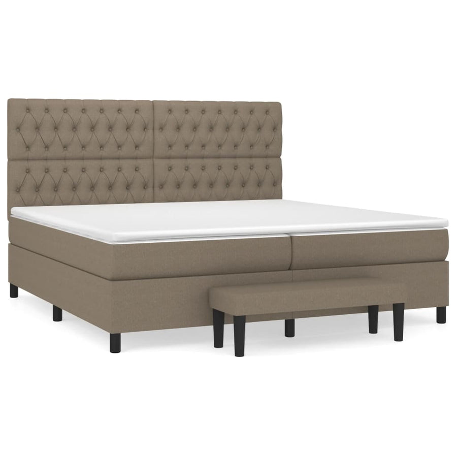 Boxspring Met Matras Stof Taupe 200 x 200 cm Getuft ontwerp