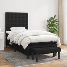 Boxspring met matras stof zwart 90x200 cm